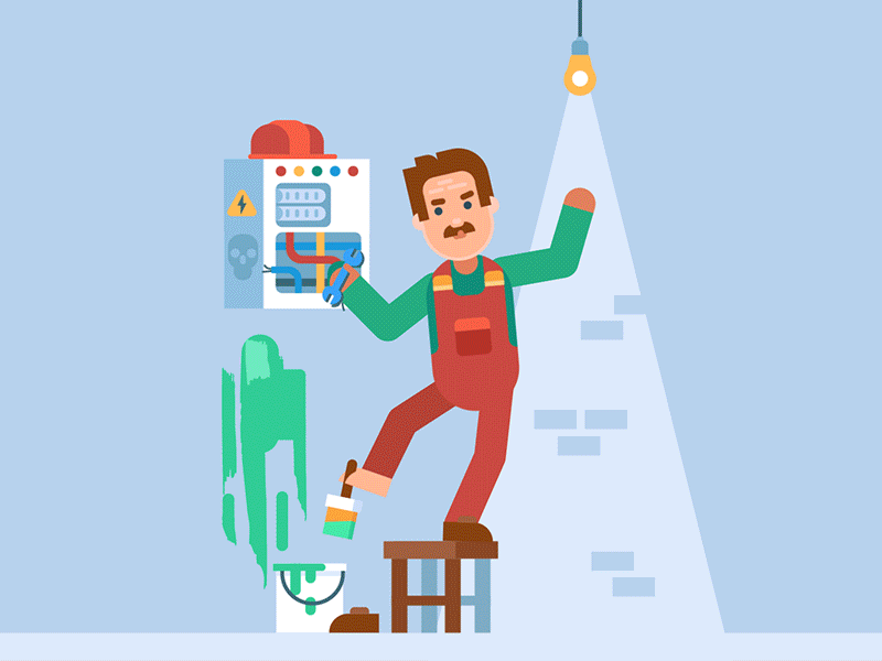 Employee of the Month 2d after animation danger effects electricity flat gif loop shock