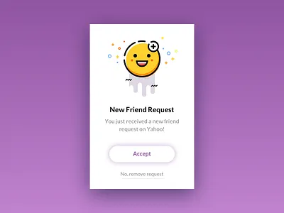 Friend Request Popup card daily friend icon illustration overlay pop up popup request