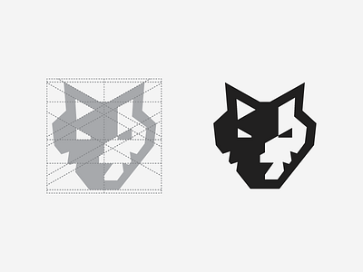 Wataha Project I brand branding construction grid icon logo mark wolf