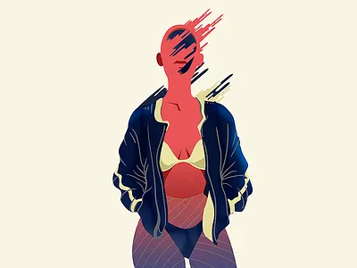 WIP - MINDBLOW abstract baseball bomber character ckrauss design girl illsutration sex sexy woman