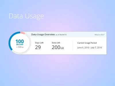 Data Usage 2 data data visualization internet meter ui usage ux visualization
