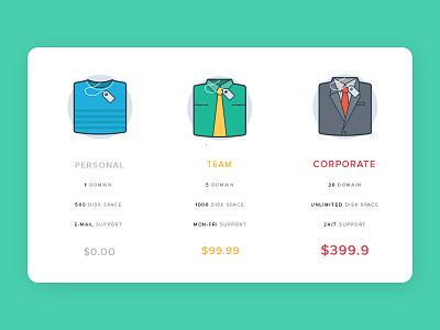 Pricing UI cloth hosting icon illustration price pricing tshirt ui