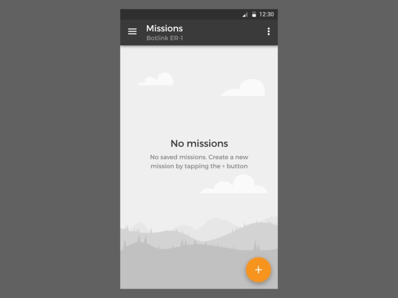 Empty State animation app botlink dark landscape material material design orange wind