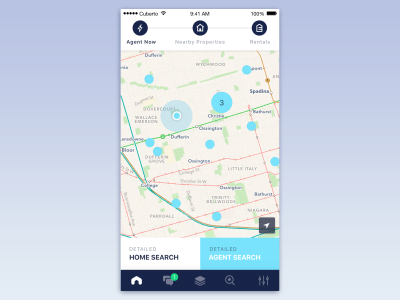 Agent searching animation app cuberto design icon ios iphone motion ui ux web