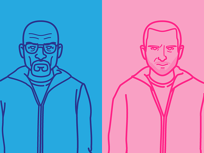 White & Pinkman breaking bad illustration jesse pinkman line walter white