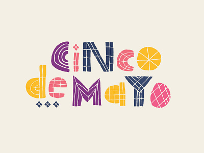 Cinco! cincodemayo colorful illustration logo printed rough texture type typography