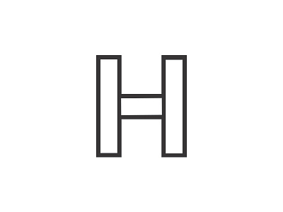 Double H creative design form h letter line logo monogram vector