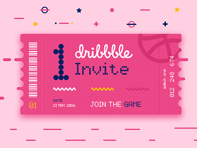 Dribbble Invite card clean dribbble game interface invite ticket ui user