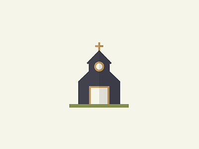 Church icon church geometric icon illustration shadow steeple