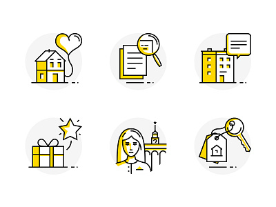 6 Realtor Icons document gift home icon key realtor woman