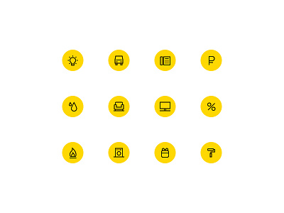 12 Various Pixel Perfect Icons car chair gas gift lamp light percent ruble transport tv washer water