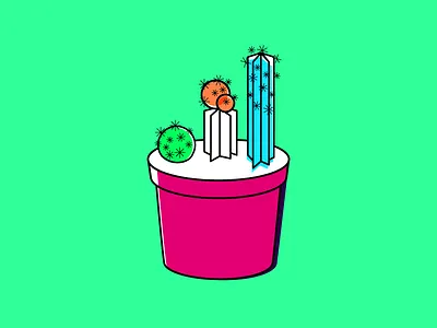 Cactus Sprouting abstract cactus illustration minimal plant vector weeklyillochallenge