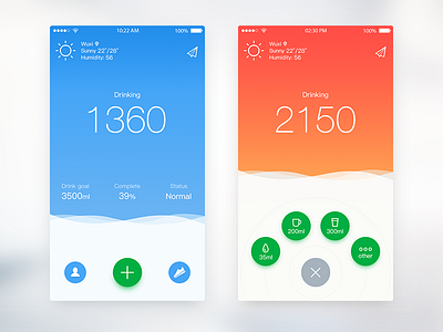 Drink Water app ios ui