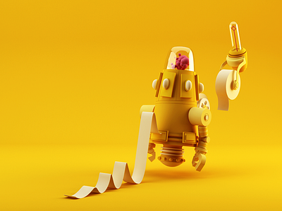 Yellow! 3d c4d robot