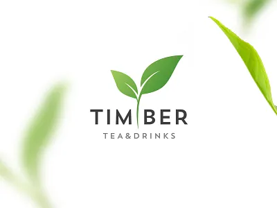 Timber Tea branding drinks green green tea leaf logo tea timber