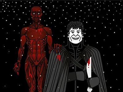 The North Remembers character game of thrones illustration line ramsay bolton winter écorché