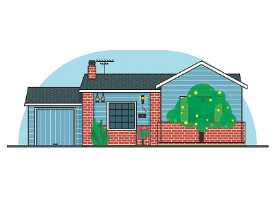 Family Home Illustration WIP brick family home house illustration in logo progress wip work