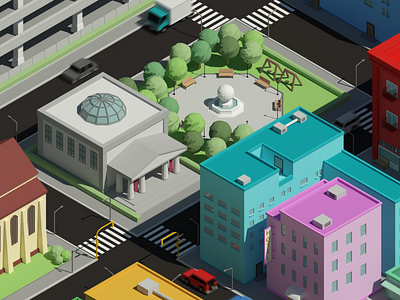 Isotropolis 3d c4d cinema4d isometric lowpoly motion graphics