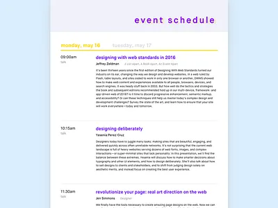 Daily UI #070 - Event Listing daily ui dailyui event listing event schedule ui design user interface design web design