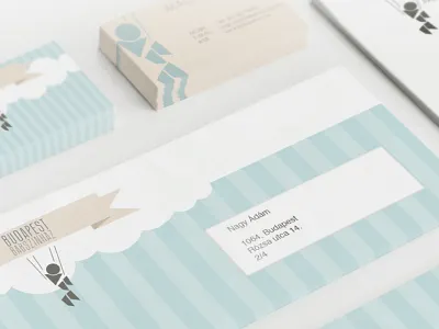 Babszínház brand business card colorful design pastel print puppet show