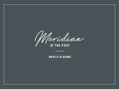 Meridian coastal handwritten logo meridian mobile nautical port script