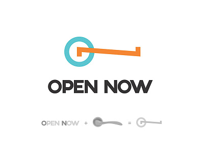 Open now door handle logo