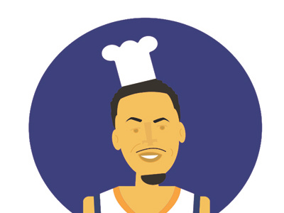 The Chef art basketball chef curry design golden state illustration nba steph vector