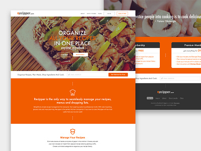 Recipper Landing page food homepage landing page recetas recipes startup