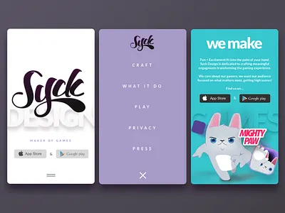 Syck Responsive Design clean colors gaming illustrations minimal mobile responsive design ui ux web