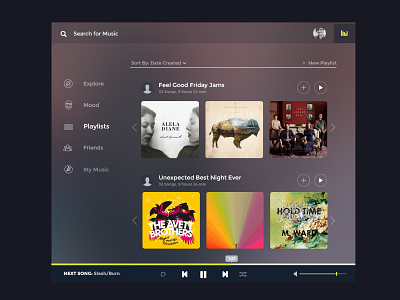 Music player Mock 2 app desktop app music music player playlist ui