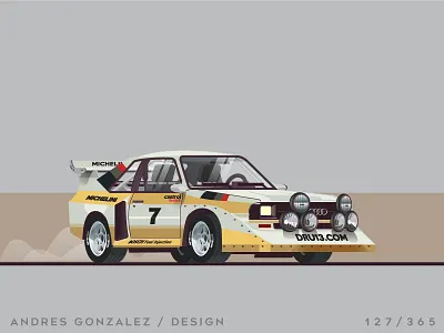 'Audi Quattro E2' Challenge 127/365 3d audi auto car cars design flat glass graphic illustration quattro e2 vector