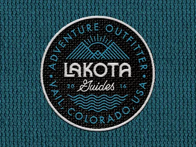 Lakota Guides adventure colorado guides lakota lettering mountains outfitter patch river