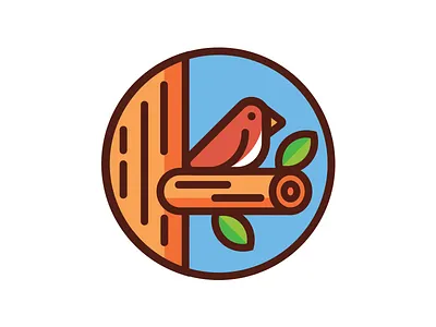 Gold Park pt. 2 animal bird branding logo logo design mark park robin trademark tree