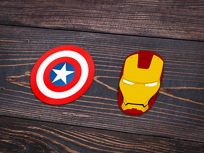 Captain America/Iron Man Stickers captain america comics hero illustration iron man marvel movie stickers superhero