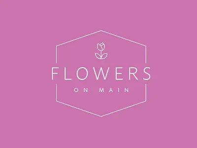Flowers on Main - Logo Concept 2 branding clean design floral flower flowers illustration lettering line icon logo minimal typography