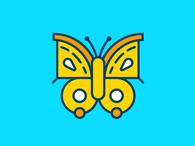 Butterfly badge butterfly emerge orange spring training warm wings yellow