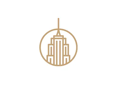 Nyc city empire state icon landmark logo new york nyc