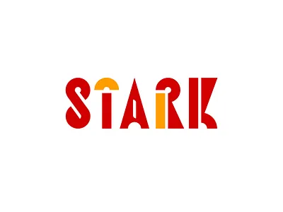 Stark all caps avenger iron man last name logo marvel red tony typography yellow