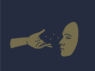 hand_stars_mask.jpg face hand illustration mask stars