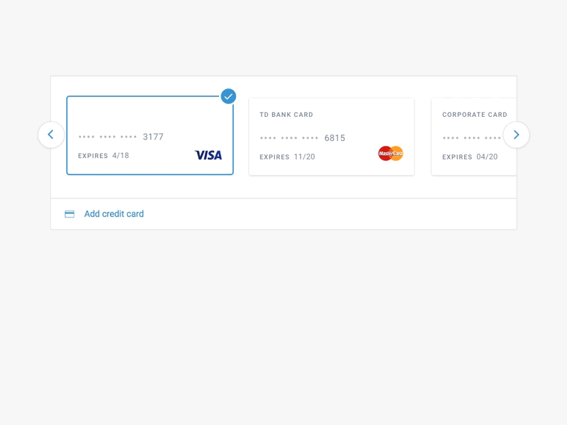 Edit credit card animation business travel card checkout credit card drawer gif interaction motion travel visa