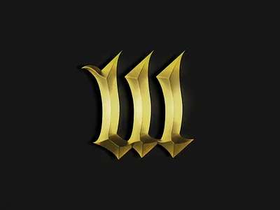 W bling gold shiny w