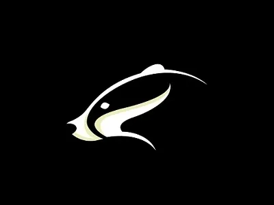 Badger animal badger black creative design logo minimal negative simple white