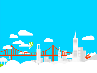 San Francisco Cityscape fog illustration san francisco