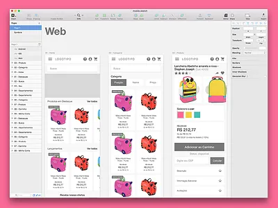 E-commerce mobile wireframe in sketch ecommerce mobile pink shop sketch wireframe