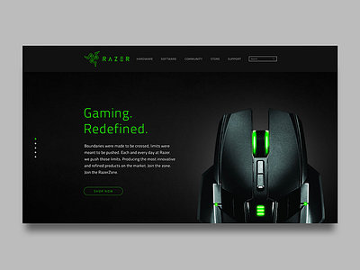 Razer Web Redesign card clean contrast dark gaming hero landing modern ui web web design website