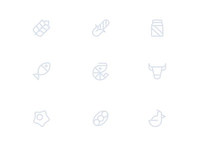 Allergy Related Icons animals corn fish health icon icon set illustration line