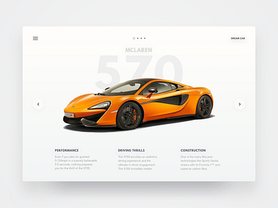 Dream Car card cars depth mclaren orange super car supercar web