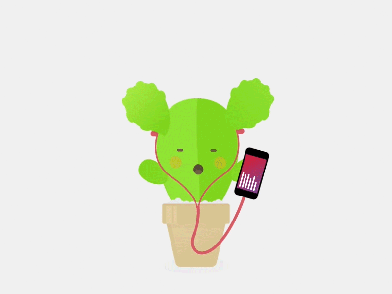 Music of Plant animation branding caracter design gif grass illustration minimal mp3 music plant plant illustration plants principle sketch sketchapp spotify vector walkman