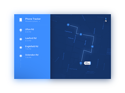 Phone Tracker. 020 daily ui location maps phone tracking ui ui designe blue ux