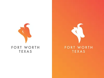 Fort Worth Texas bull cow cowtown fort worth futura logo texas